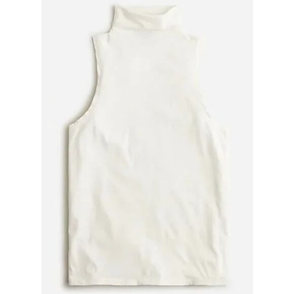 J.Crew Mock Neck Tank Top Women's Large Off-White Sleeveless Cotton - Picture 1 of 7
